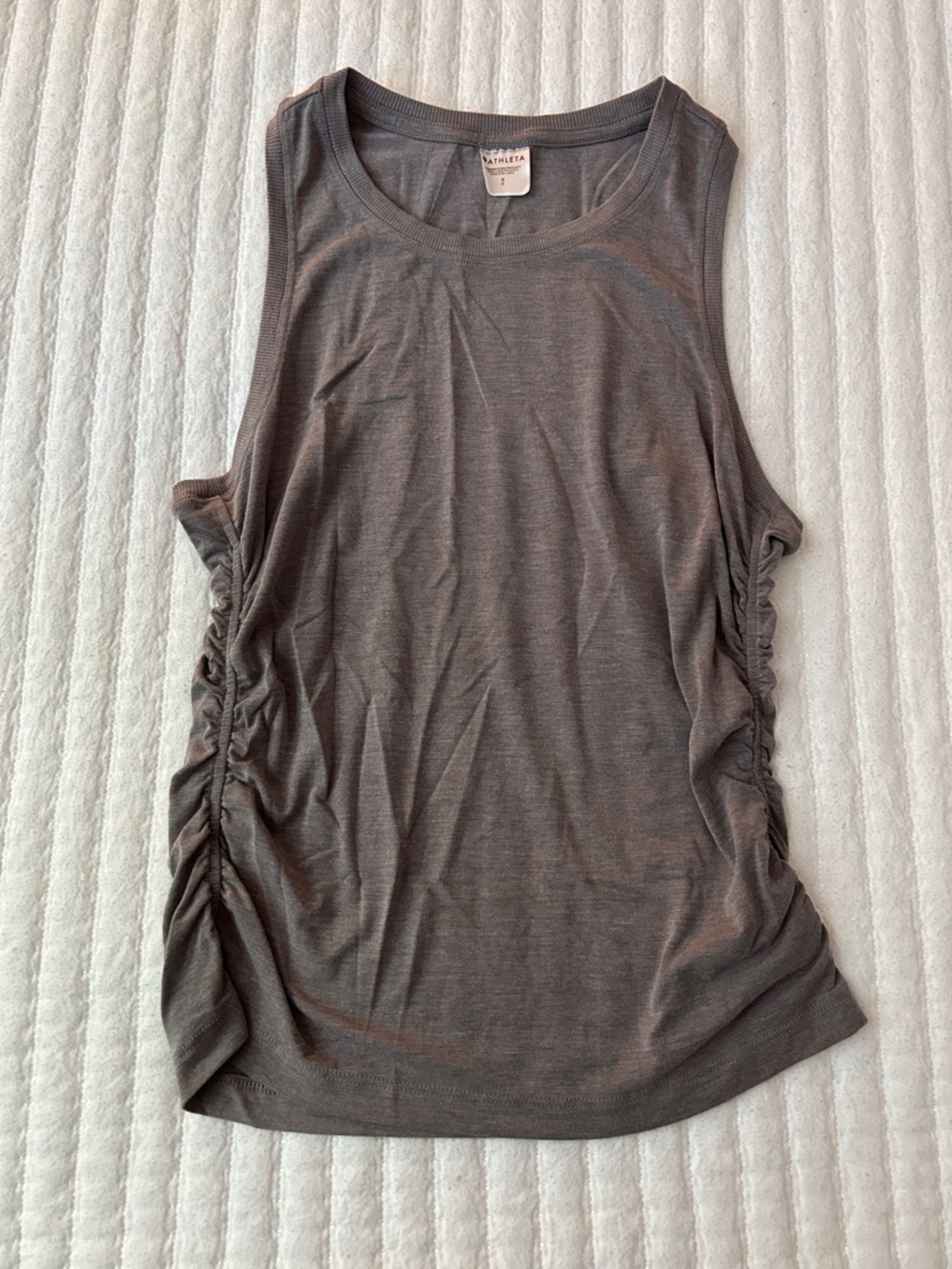 Athleta Charcoal Gray Ruched Side Tank Top